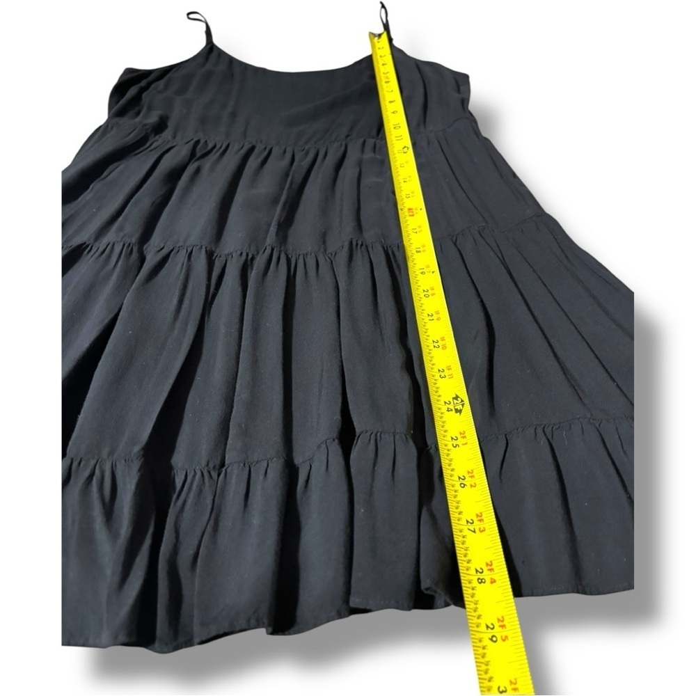 Talula Classic Black Sleeveless Skinny Strap Tiered Empire Waist Mini Dress - Picture 10 of 16